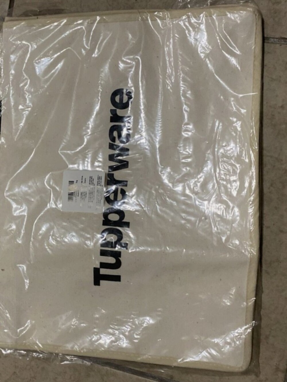 Tupperware Promotional Consultant Logo Cream Canvas Tote Bag with Black Handles! - Picture 10 of 16